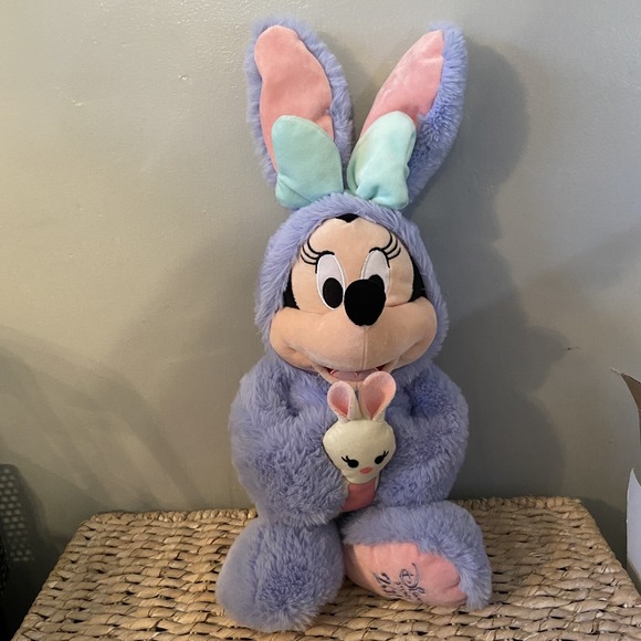 Disney Other - Disney Store Minnie Mouse Easter Bunny Plush‎ Toy Doll 18" Purple Rabbit 2019